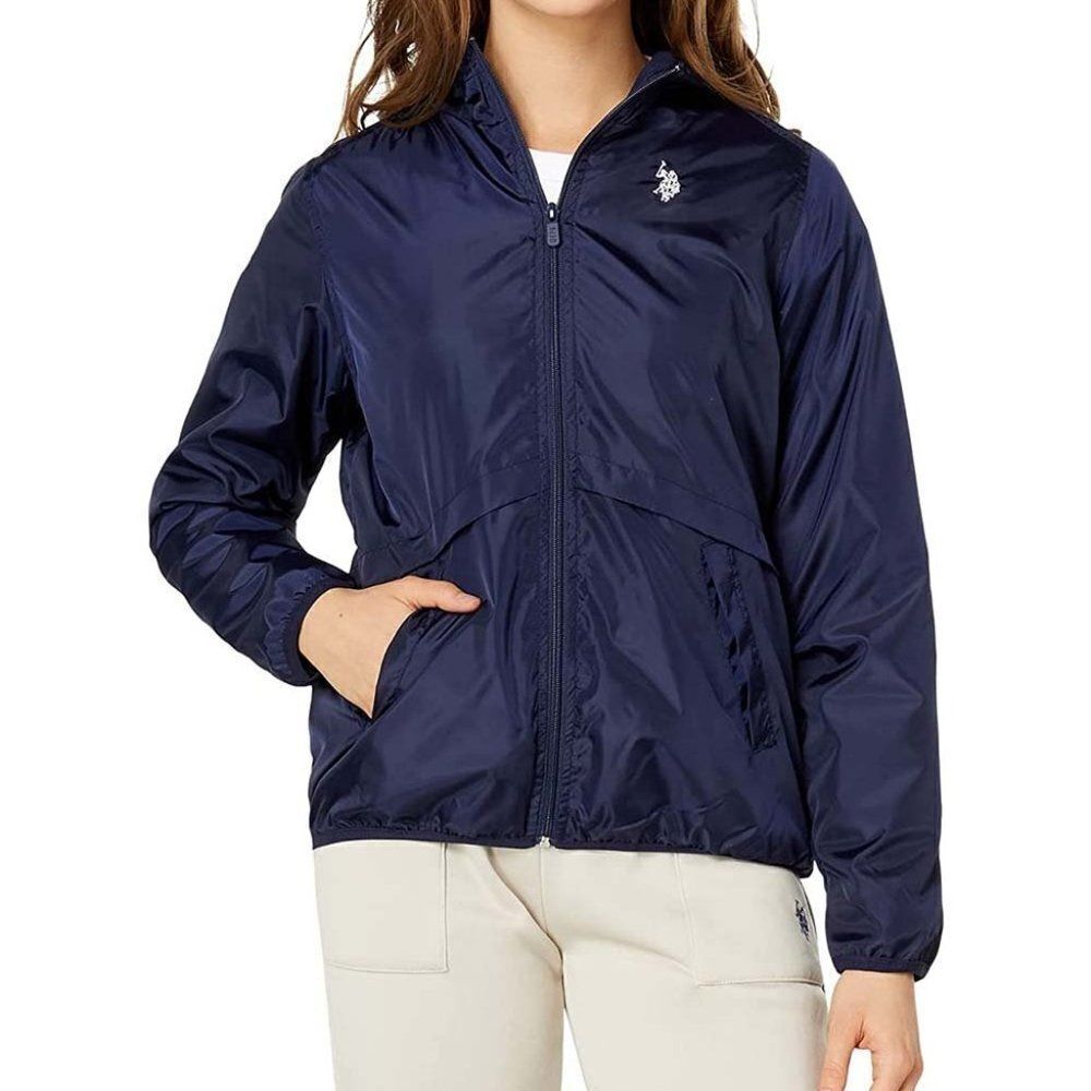 NEW! U.S. Polo Assn Classic Hooded Windbreaker Jacket - size Medium in Blue.